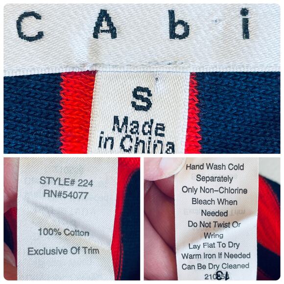 CAbi 224 Au Revoir Yacht Club Red Blue Stripe Nautical Preppy Jacket Blazer S - Picture 10 of 11